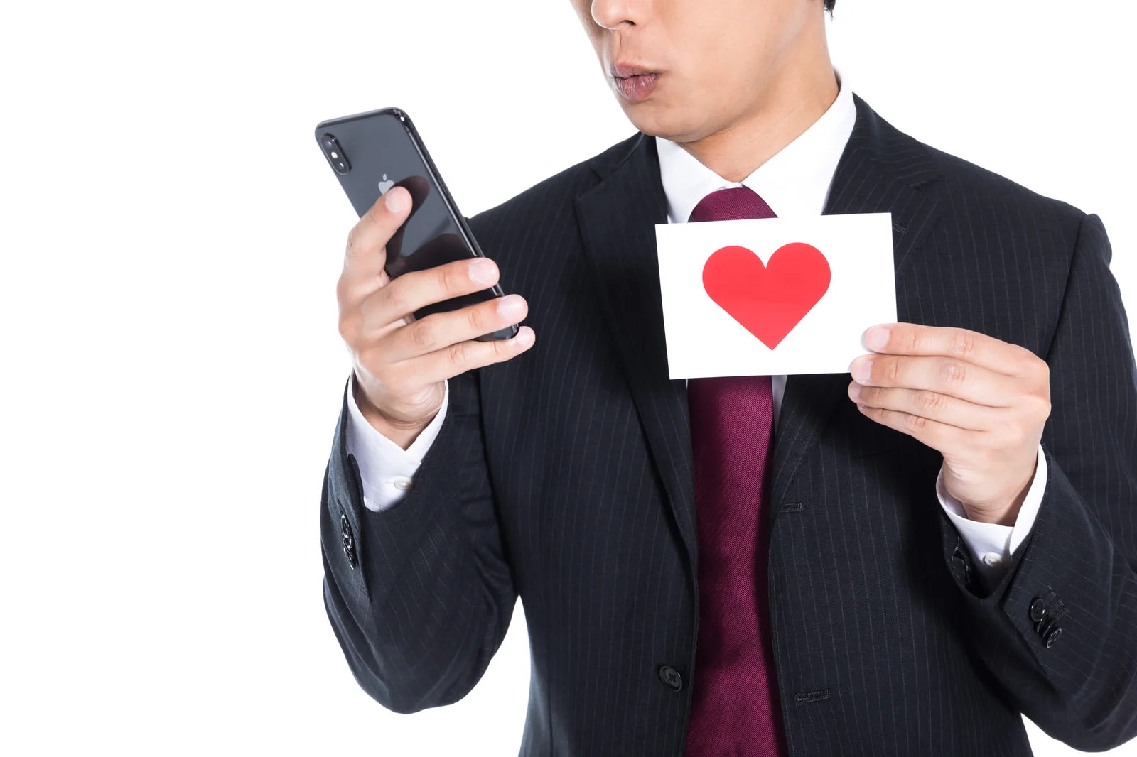 いいねマークをもつ男性